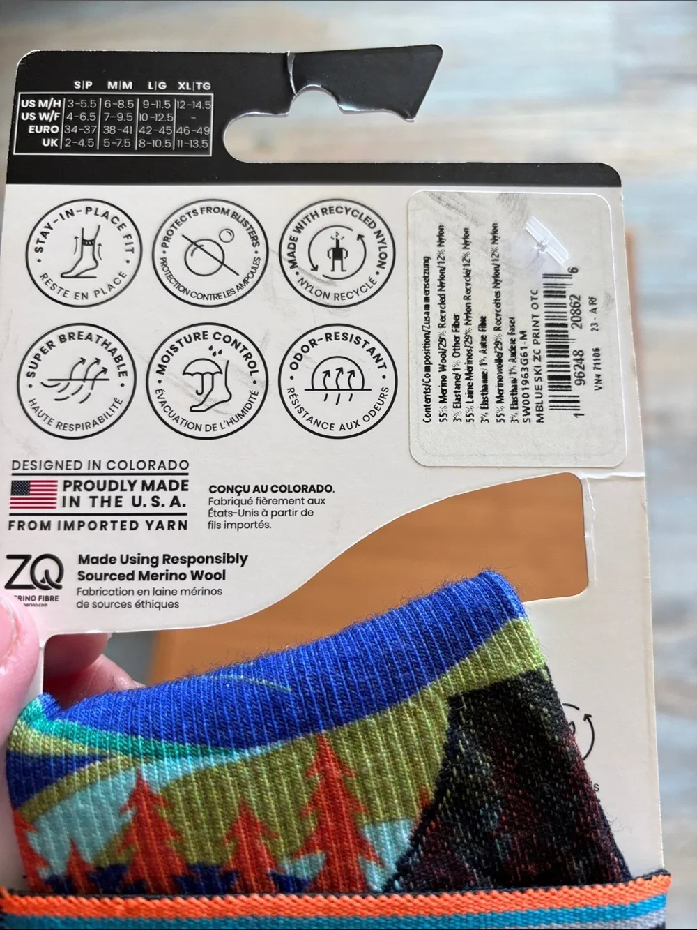 Smartwool Unisex Blue Multi-Color Ski Lift Socks